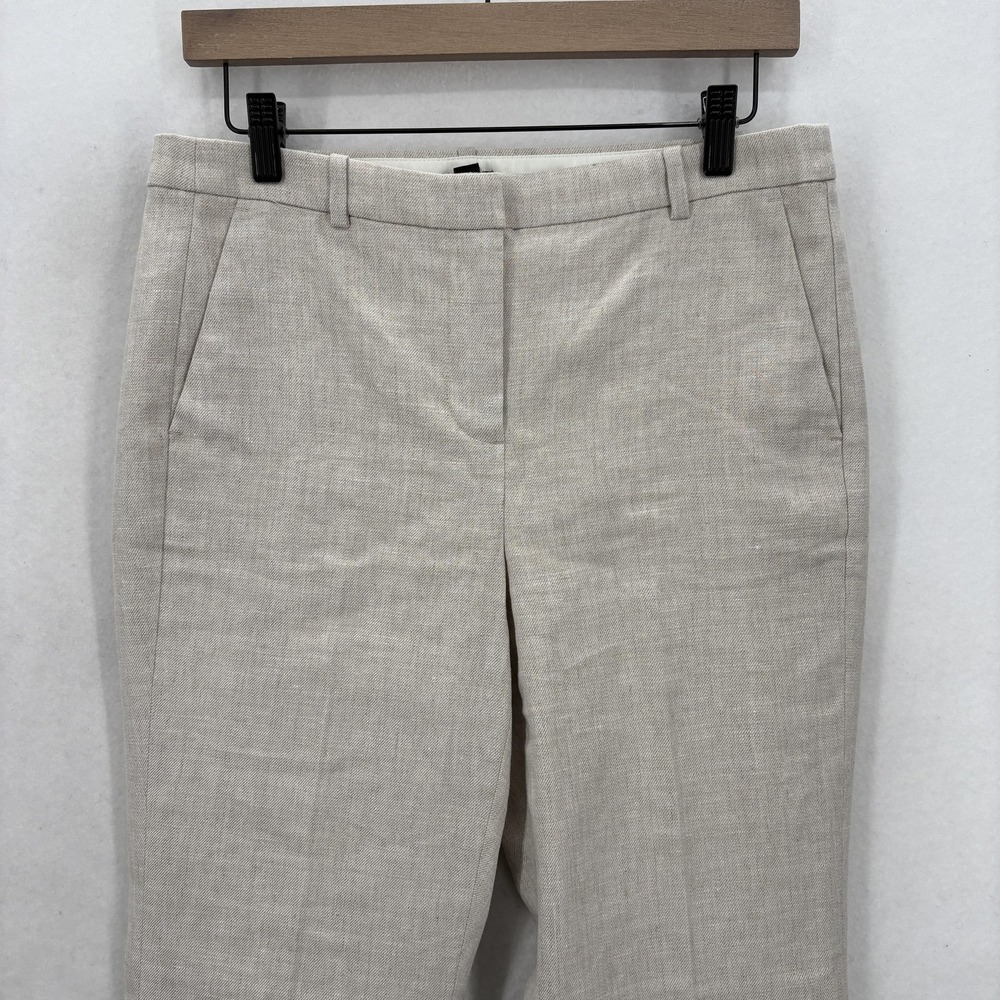 J Crew Kaya Linen Blend Dress Pants Womens 4 Beige Straight Lined Work Career - Picture 2 of 15